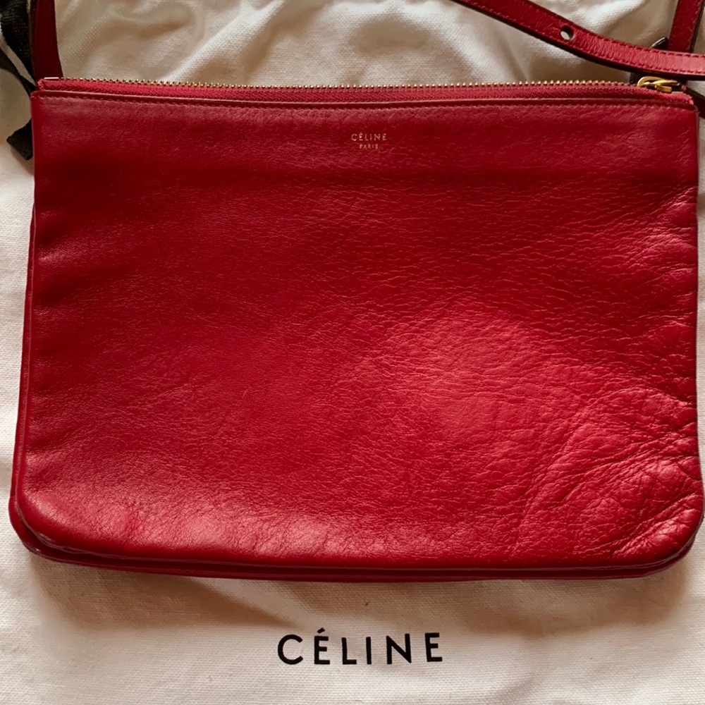 Large Céline Trio bag in strawberry